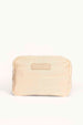 Cosmetiquera Beige Impermeable + 8 Brochas Profesionales
