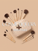 Cosmetiquera Beige Impermeable + 8 Brochas Profesionales
